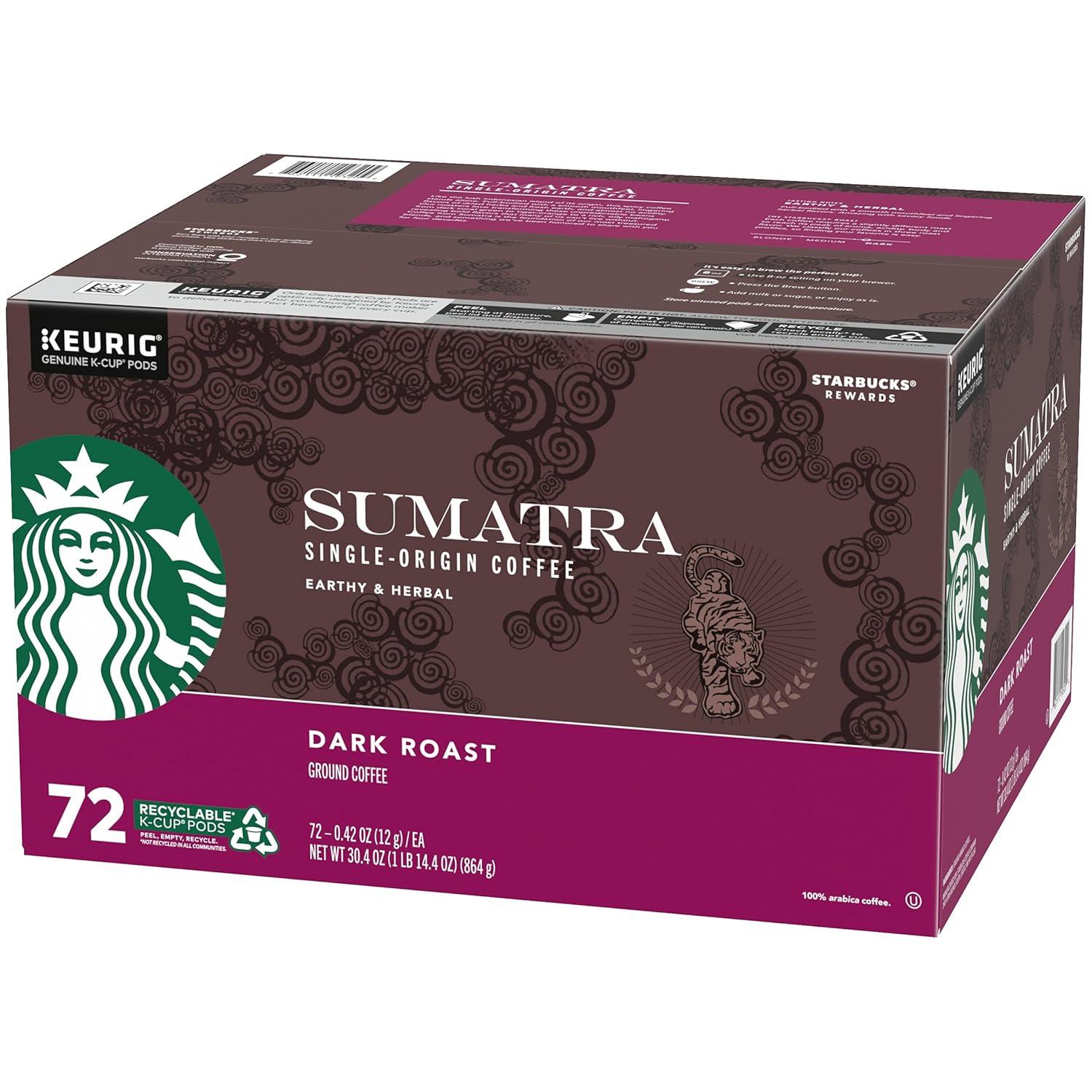 imageStarbucks KCup Coffee Pods Medium Roast Iced Coffee Blend Signature Black for Keurig Brewers 100 Arabica 6 Boxes 60 Pods TotalSumatra