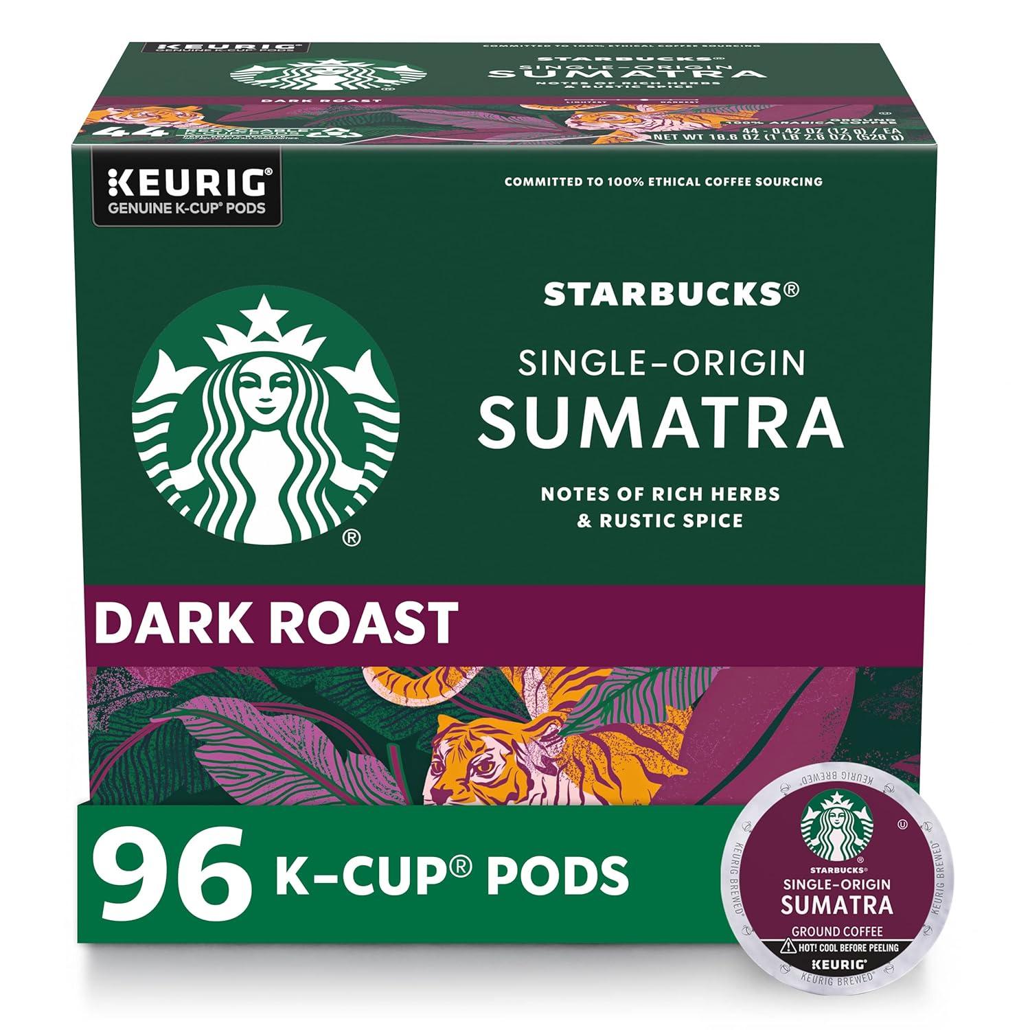 imageStarbucks KCup Coffee Pods Medium Roast Iced Coffee Blend Signature Black for Keurig Brewers 100 Arabica 6 Boxes 60 Pods TotalSumatra
