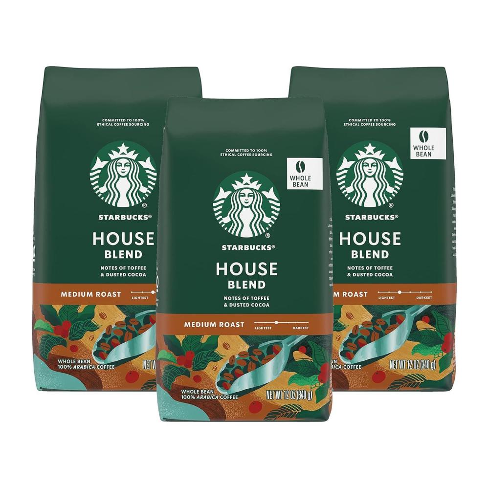 imageStarbucks KCup Coffee Pods Medium Roast Iced Coffee Blend Signature Black for Keurig Brewers 100 Arabica 6 Boxes 60 Pods TotalHouse Blend Whole Bean