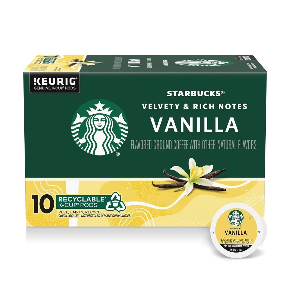 imageStarbucks KCup Coffee Pods Medium Roast Iced Coffee Blend Signature Black for Keurig Brewers 100 Arabica 6 Boxes 60 Pods TotalVanilla