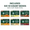 Starbucks K-Cup Coffee Pods, Medium Roast Iced Coffee Blend, Signature Black for Keurig Brewers, 100% Arabica, 6 Boxes (60 Pods Total)(Flavored Variety Pack)