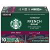 Starbucks K-Cup Coffee Pods, Medium Roast Iced Coffee Blend, Signature Black for Keurig Brewers, 100% Arabica, 6 Boxes (60 Pods Total)(French Roast)