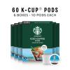 Starbucks K-Cup Coffee Pods, Medium Roast Iced Coffee Blend, Signature Black for Keurig Brewers, 100% Arabica, 6 Boxes (60 Pods Total)(Iced Coffee)