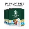 Starbucks K-Cup Coffee Pods, Medium Roast Iced Coffee Blend, Signature Black for Keurig Brewers, 100% Arabica, 6 Boxes (60 Pods Total)(Iced Vanilla)