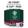 Starbucks K-Cup Coffee Pods, Medium Roast Iced Coffee Blend, Signature Black for Keurig Brewers, 100% Arabica, 6 Boxes (60 Pods Total)(Italian Roast)