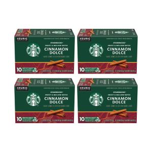 Starbucks K-Cup Coffee Pods, Medium Roast Iced Coffee Blend, Signature Black for Keurig Brewers, 100% Arabica, 6 Boxes (60 Pods Total)(Cinnamon Dolce)