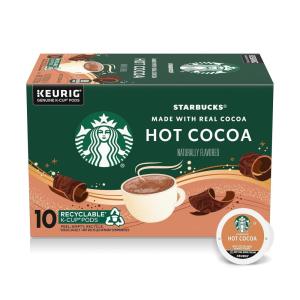 Starbucks K-Cup Coffee Pods, Medium Roast Iced Coffee Blend, Signature Black for Keurig Brewers, 100% Arabica, 6 Boxes (60 Pods Total)(Classic Hot Cocoa)