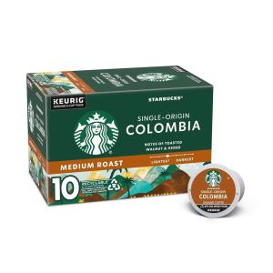 Starbucks K-Cup Coffee Pods, Medium Roast Iced Coffee Blend, Signature Black for Keurig Brewers, 100% Arabica, 6 Boxes (60 Pods Total)(Colombia)