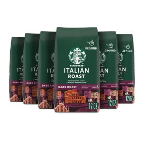 Starbucks K-Cup Coffee Pods, Medium Roast Iced Coffee Blend, Signature Black for Keurig Brewers, 100% Arabica, 6 Boxes (60 Pods Total)(Italian)