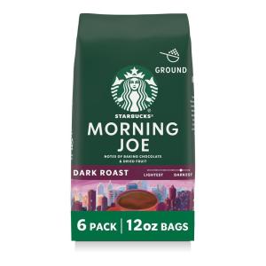 Starbucks K-Cup Coffee Pods, Medium Roast Iced Coffee Blend, Signature Black for Keurig Brewers, 100% Arabica, 6 Boxes (60 Pods Total)(Morning Joe)