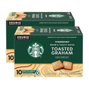 Starbucks K-Cup Coffee Pods, Medium Roast Iced Coffee Blend, Signature Black for Keurig Brewers, 100% Arabica, 6 Boxes (60 Pods Total)(Toasted Graham)