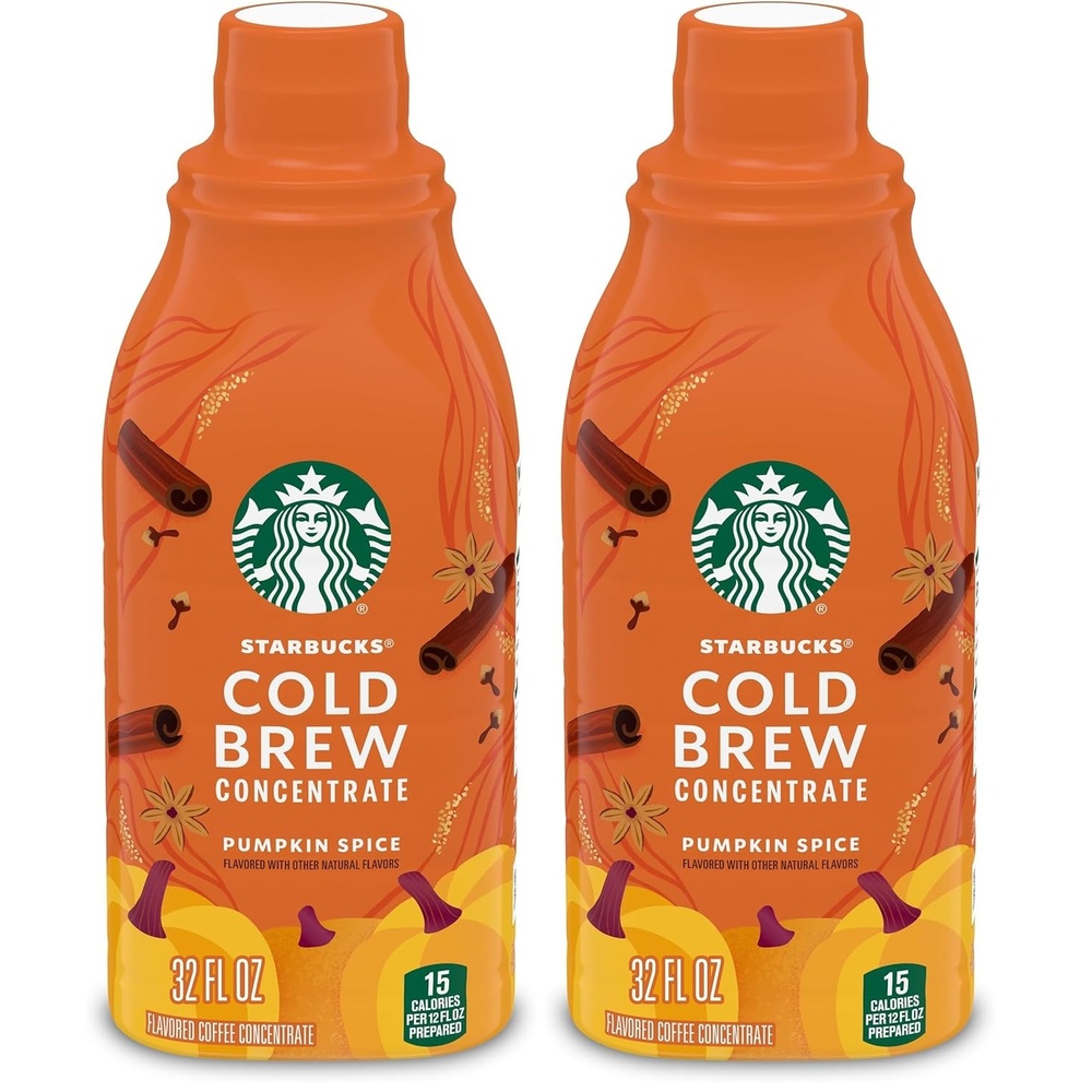 image:imageStarbucks Cold Brew Coffee Concentrate Pumpkin Spice Flavored Limited Edition 100 Arabica MultiServe Bottle 32 Fl OzPumpkin Spice
