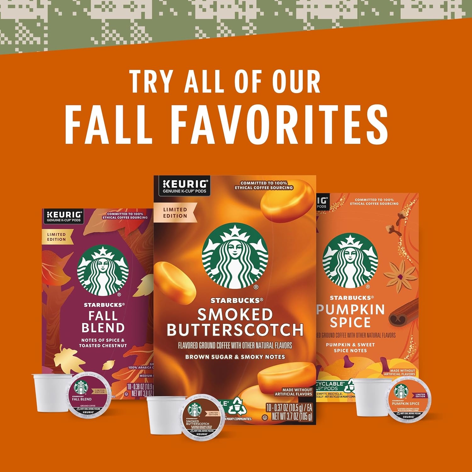 image:imageStarbucks KCup Coffee Pods Smoked Butterscotch Flavored for Keurig Makers 100 Arabica Limited Edition 1 Box 2210 Count Pack of 6