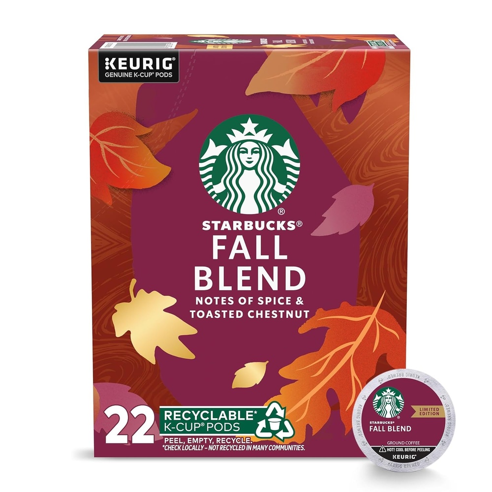 image:imageStarbucks KCup Coffee Pods Fall Blend Medium Roast Coffee for Keurig Makers 100 Arabica Limited Edition 1 Box 22 Pods22 Count Pack of 1