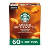 Starbucks K-Cup Coffee Pods, Smoked Butterscotch Flavored for Keurig Makers, 100% Arabica, Limited Edition, 1 Box (22)(10 Count (Pack of 6))