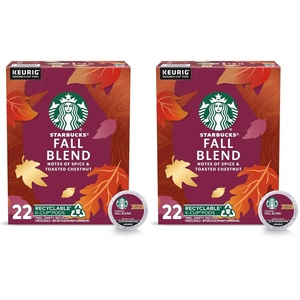 Starbucks K-Cup Coffee Pods, Fall Blend Medium Roast Coffee for Keurig Makers, 100% Arabica, Limited Edition, 1 Box (22 Pods)(22 Count (Pack of 2))